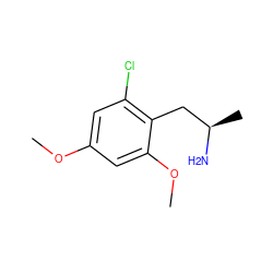 COc1cc(Cl)c(C[C@@H](C)N)c(OC)c1 ZINC000013641829