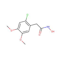 COc1cc(Cl)c(CC(=O)NO)cc1OC ZINC000001455730