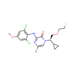 COc1cc(Cl)c(Nc2nc(Br)cn([C@@H](COCCF)C3CC3)c2=O)c(Cl)c1 ZINC000095602490