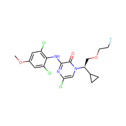 COc1cc(Cl)c(Nc2nc(Cl)cn([C@@H](COCCF)C3CC3)c2=O)c(Cl)c1 ZINC000095601548