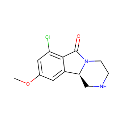 COc1cc(Cl)c2c(c1)[C@@H]1CNCCN1C2=O ZINC000036270505