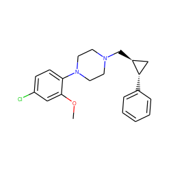 COc1cc(Cl)ccc1N1CCN(C[C@H]2C[C@@H]2c2ccccc2)CC1 ZINC000013814450