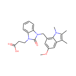 COc1cc(Cn2c(=O)n(CCC(=O)O)c3ccccc32)c2c(c1)c(C)c(C)n2C ZINC000072178071