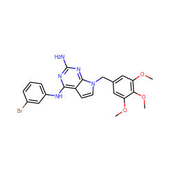 COc1cc(Cn2ccc3c(Nc4cccc(Br)c4)nc(N)nc32)cc(OC)c1OC ZINC000073296993