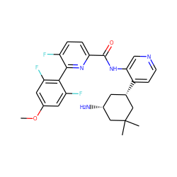 COc1cc(F)c(-c2nc(C(=O)Nc3cnccc3[C@H]3C[C@@H](N)CC(C)(C)C3)ccc2F)c(F)c1 ZINC000140167453