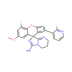 COc1cc(F)c2c(c1)[C@@]1(N=C(N)N3CCCN=C31)c1cc(-c3cccnc3F)ccc1O2 ZINC000142309093