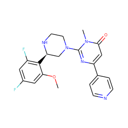 COc1cc(F)cc(F)c1[C@@H]1CN(c2nc(-c3ccncc3)cc(=O)n2C)CCN1 ZINC000116773052