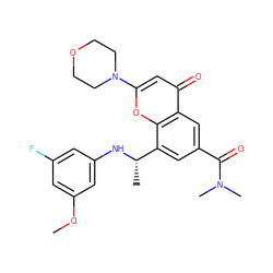 COc1cc(F)cc(N[C@@H](C)c2cc(C(=O)N(C)C)cc3c(=O)cc(N4CCOCC4)oc23)c1 ZINC000116737376