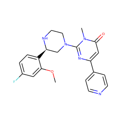 COc1cc(F)ccc1[C@@H]1CN(c2nc(-c3ccncc3)cc(=O)n2C)CCN1 ZINC000116775166