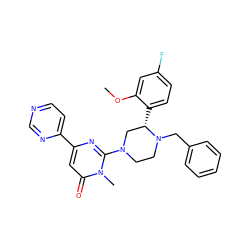 COc1cc(F)ccc1[C@H]1CN(c2nc(-c3ccncn3)cc(=O)n2C)CCN1Cc1ccccc1 ZINC000013977970