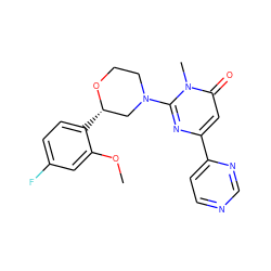 COc1cc(F)ccc1[C@H]1CN(c2nc(-c3ccncn3)cc(=O)n2C)CCO1 ZINC000003842807