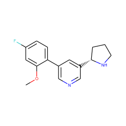 COc1cc(F)ccc1-c1cncc([C@@H]2CCCN2)c1 ZINC000071331134