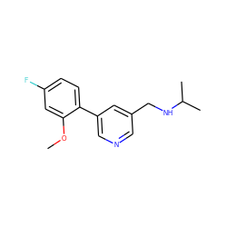 COc1cc(F)ccc1-c1cncc(CNC(C)C)c1 ZINC000071331869