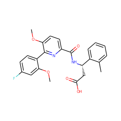 COc1cc(F)ccc1-c1nc(C(=O)N[C@@H](CC(=O)O)c2ccccc2C)ccc1OC ZINC000203331699