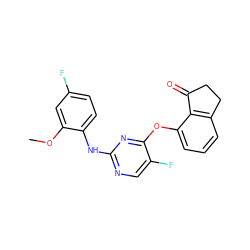 COc1cc(F)ccc1Nc1ncc(F)c(Oc2cccc3c2C(=O)CC3)n1 ZINC000146010287