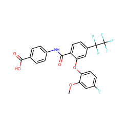 COc1cc(F)ccc1Oc1cc(C(F)(F)C(F)(F)F)ccc1C(=O)Nc1ccc(C(=O)O)cc1 ZINC000143188309