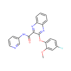 COc1cc(F)ccc1Oc1nc2ccccc2nc1C(=O)Nc1cccnc1 ZINC000143248417