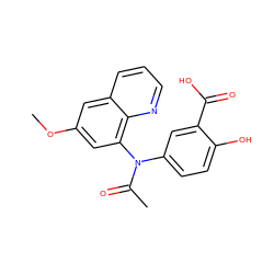 COc1cc(N(C(C)=O)c2ccc(O)c(C(=O)O)c2)c2ncccc2c1 ZINC000001717554