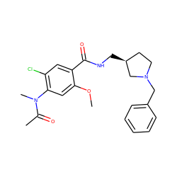 COc1cc(N(C)C(C)=O)c(Cl)cc1C(=O)NC[C@H]1CCN(Cc2ccccc2)C1 ZINC000027985538