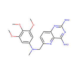 COc1cc(N(C)Cc2ccc3nc(N)nc(N)c3n2)cc(OC)c1OC ZINC000005849976