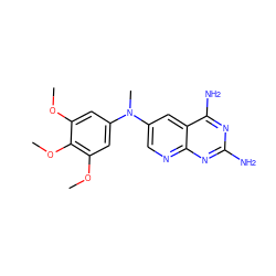 COc1cc(N(C)c2cnc3nc(N)nc(N)c3c2)cc(OC)c1OC ZINC000096269962