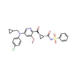 COc1cc(N(CC2CC2)c2ccc(Cl)cc2)cnc1C(=O)[C@@H]1C[C@H]1C(=O)NS(=O)(=O)c1ccccc1 ZINC001772637650