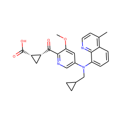 COc1cc(N(CC2CC2)c2cccc3c(C)ccnc23)cnc1C(=O)[C@@H]1C[C@@H]1C(=O)O ZINC001772655849