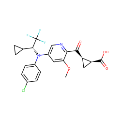 COc1cc(N(c2ccc(Cl)cc2)[C@H](C2CC2)C(F)(F)F)cnc1C(=O)[C@@H]1C[C@@H]1C(=O)O ZINC001772589887