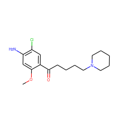 COc1cc(N)c(Cl)cc1C(=O)CCCCN1CCCCC1 ZINC000001541802