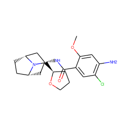 COc1cc(N)c(Cl)cc1C(=O)N[C@@H]1C[C@@H]2CC[C@H](C1)N2C[C@H]1CCCO1 ZINC000299821180