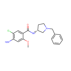 COc1cc(N)c(Cl)cc1C(=O)N[C@@H]1CCN(Cc2ccccc2)C1 ZINC000013756889