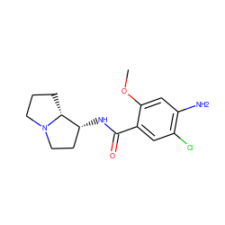 COc1cc(N)c(Cl)cc1C(=O)N[C@@H]1CCN2CCC[C@H]12 ZINC000000004908