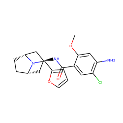 COc1cc(N)c(Cl)cc1C(=O)N[C@H]1C[C@@H]2CC[C@H](C1)N2Cc1ccco1 ZINC000299819476