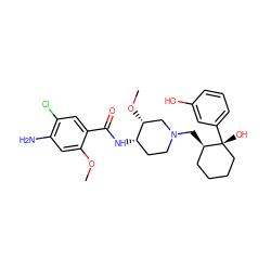 COc1cc(N)c(Cl)cc1C(=O)N[C@H]1CCN(C[C@@H]2CCCC[C@@]2(O)c2cccc(O)c2)C[C@H]1OC ZINC000045324055