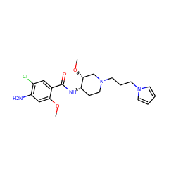 COc1cc(N)c(Cl)cc1C(=O)N[C@H]1CCN(CCCn2cccc2)C[C@H]1OC ZINC000168678713