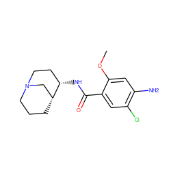 COc1cc(N)c(Cl)cc1C(=O)N[C@H]1CCN2CCC[C@@H]1C2 ZINC000013589966