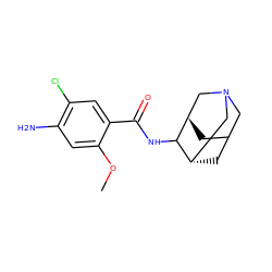 COc1cc(N)c(Cl)cc1C(=O)NC1[C@H]2CC3C[C@H]1CN(C3)C2 ZINC000101022733