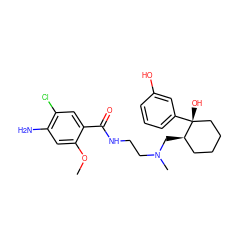 COc1cc(N)c(Cl)cc1C(=O)NCCN(C)C[C@@H]1CCCC[C@@]1(O)c1cccc(O)c1 ZINC000045287284