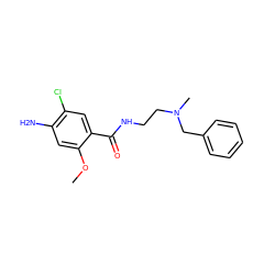 COc1cc(N)c(Cl)cc1C(=O)NCCN(C)Cc1ccccc1 ZINC000013493299