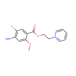 COc1cc(N)c(Cl)cc1C(=O)OCC[n+]1ccccc1 ZINC000013761080