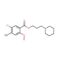 COc1cc(N)c(Cl)cc1C(=O)OCCCN1CCCCC1 ZINC000001534779