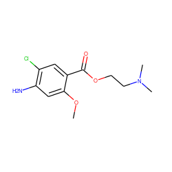 COc1cc(N)c(Cl)cc1C(=O)OCCN(C)C ZINC000013761084