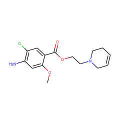 COc1cc(N)c(Cl)cc1C(=O)OCCN1CC=CCC1 ZINC000013761079