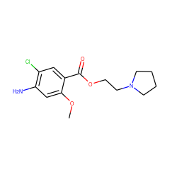 COc1cc(N)c(Cl)cc1C(=O)OCCN1CCCC1 ZINC000013761077