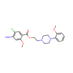 COc1cc(N)c(Cl)cc1C(=O)OCCN1CCN(c2ccccc2OC)CC1 ZINC000013813913