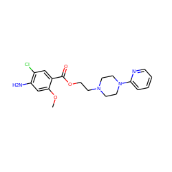 COc1cc(N)c(Cl)cc1C(=O)OCCN1CCN(c2ccccn2)CC1 ZINC000013813975