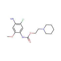 COc1cc(N)c(Cl)cc1NC(=O)OCCN1CCCCC1 ZINC000013762229