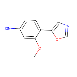 COc1cc(N)ccc1-c1cnco1 ZINC000002518269