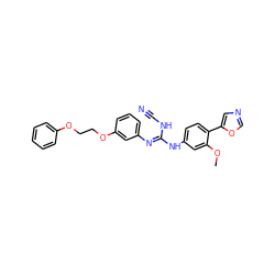 COc1cc(N/C(=N/c2cccc(OCCOc3ccccc3)c2)NC#N)ccc1-c1cnco1 ZINC000013818905