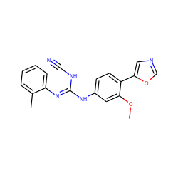 COc1cc(N/C(=N/c2ccccc2C)NC#N)ccc1-c1cnco1 ZINC000013818894